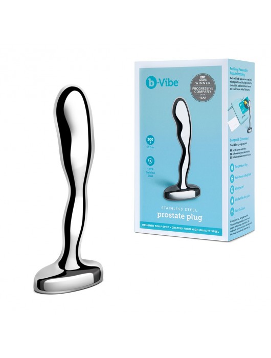 Стальной стимулятор простаты Stainless Steel Prostate Plug - 11,5 см. - b-Vibe - в Нижнем Тагиле купить с доставкой