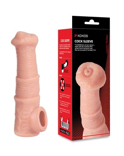 Телесная фантазийная насадка на член Cock Sleeve Size M - KOKOS - в Нижнем Тагиле купить с доставкой