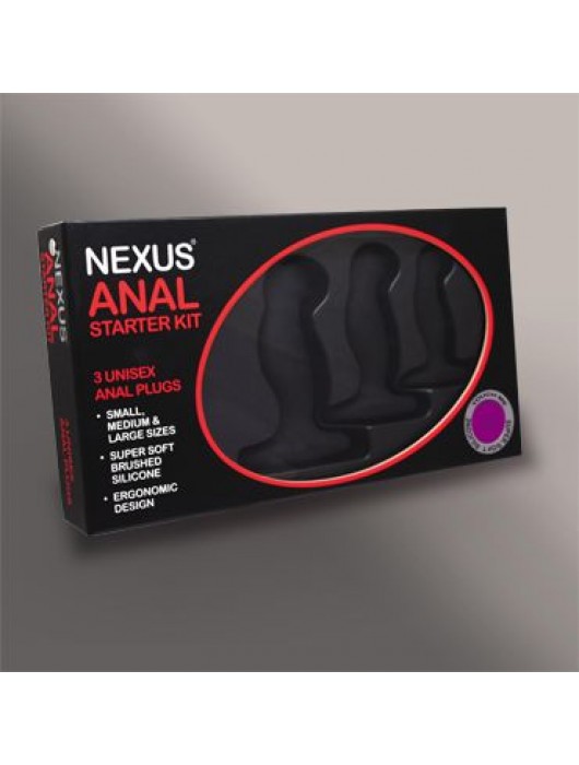 Набор из 3 массажеров простаты чёрного цвета NEXUS ANAL STARTER KIT - Nexus Range - в Нижнем Тагиле купить с доставкой