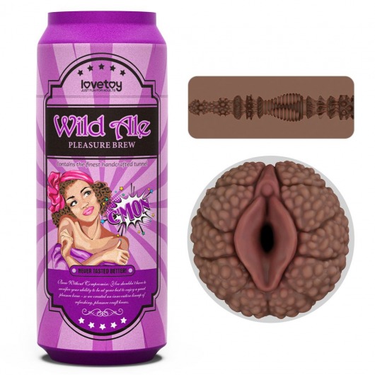 Коричневый мастурбатор-вагина Pleasure Brew Masturbator-Wild Ale в банке - Lovetoy - в Нижнем Тагиле купить с доставкой