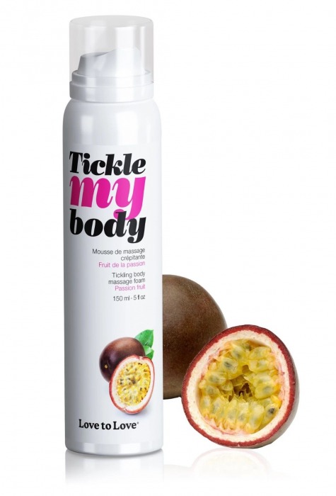 Массажная хрустящая пенка Tickle my body с ароматом маракуйи - 150 мл. - Love to Love - купить с доставкой в Нижнем Тагиле