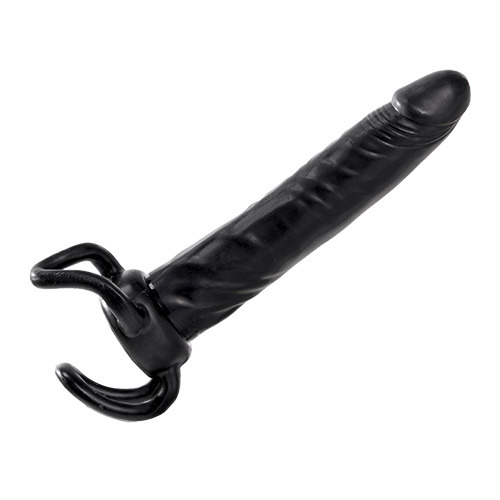 Чёрная насадка-фаллос для двойного проникновения INFLATABLE DILDO SLIM DONG  - 13,5 см. - Toyz4lovers - в Нижнем Тагиле купить с доставкой