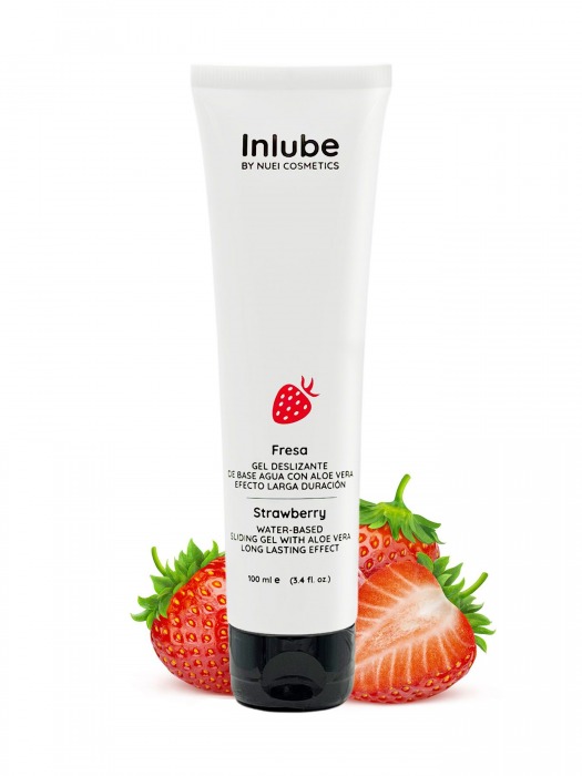 Лубрикант на водной основе Nuei Inlube с алоэ вера и ароматом клубники - 100 мл. - Nuei cosmetics - купить с доставкой в Нижнем Тагиле