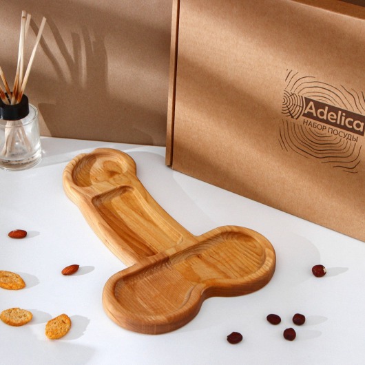 Деревянное блюдо для подачи в форме члена (32,5 х 20 х 1,7 см) - Сима-Ленд - купить с доставкой в Нижнем Тагиле