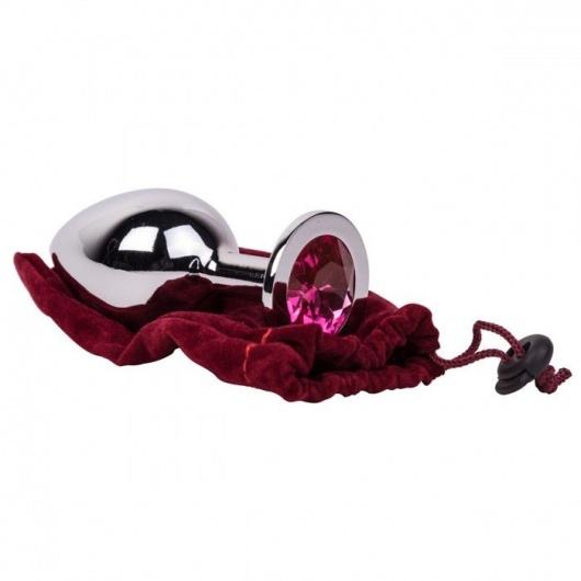 Большой стальной плаг с розовым кристаллом Pink Bubble Gum - 9,5 см. - Erotic Fantasy - купить с доставкой в Нижнем Тагиле