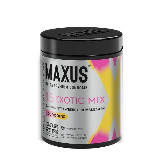 Цветные ароматизированные презервативы MAXUS Exotic Mix - 15 шт. - Maxus - купить с доставкой в Нижнем Тагиле