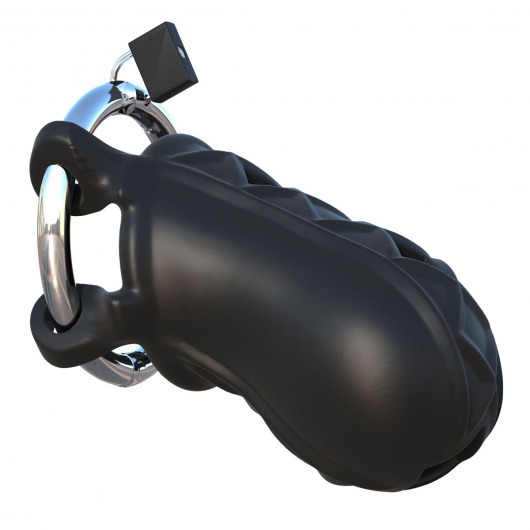 Черный замок верности Extreme Silicone Cock Blocker - Pipedream - купить с доставкой в Нижнем Тагиле