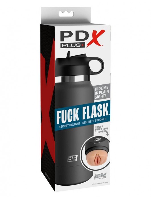 Серый мастурбатор в виде бутылки F*ck Flask - Pipedream - в Нижнем Тагиле купить с доставкой