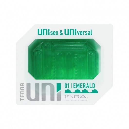 Зеленый мастурбатор-стимулятор Tenga Uni Emerald - Tenga - в Нижнем Тагиле купить с доставкой