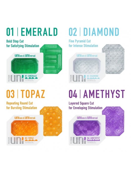 Набор из 4 мастурбаторов-стимуляторов Tenga Uni Variety Pack - Tenga - в Нижнем Тагиле купить с доставкой