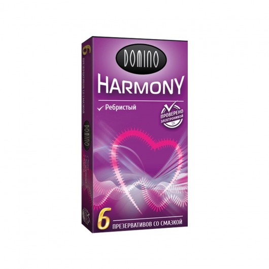 Презервативы с рёбрышками Domino Harmony - 6 шт. - Domino - купить с доставкой в Нижнем Тагиле