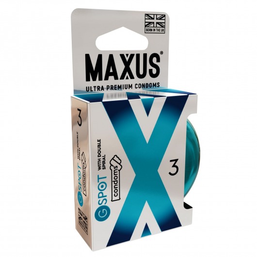 Презервативы Maxus G spot с двойной спиралью - 3 шт. - Maxus - купить с доставкой в Нижнем Тагиле
