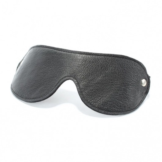 Черная кожаная маска на глаза - БДСМ Арсенал - купить с доставкой в Нижнем Тагиле