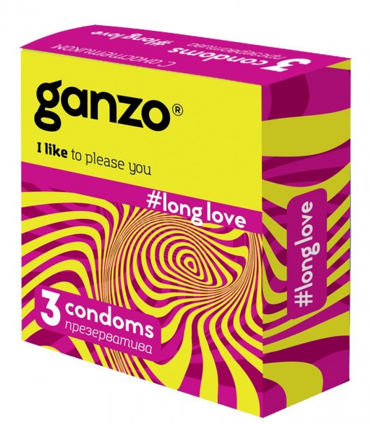 Презервативы с анестетиком для продления удовольствия Ganzo Long Love - 3 шт. - Ganzo - купить с доставкой в Нижнем Тагиле