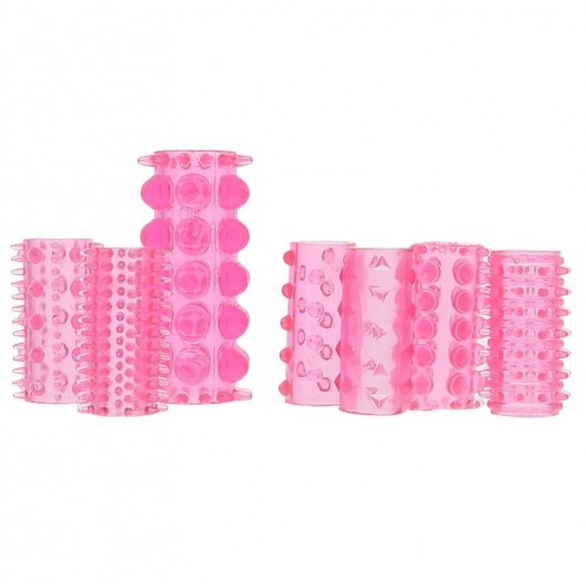 Набор из 7 розовых насадок на пенис ONE-A-DAY PENIS SLEEVES PINK - Seven Creations - в Нижнем Тагиле купить с доставкой