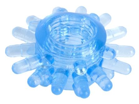 Голубая гелевая насадка с шипиками - Toyfa Basic - в Нижнем Тагиле купить с доставкой