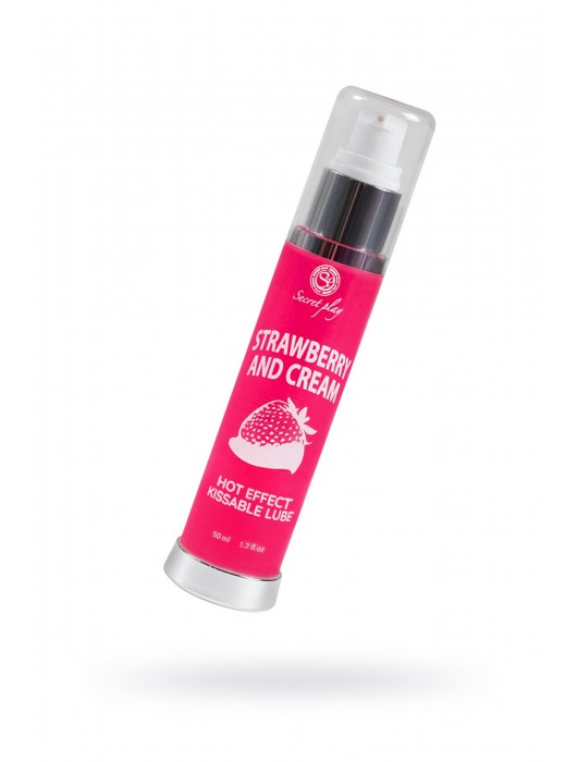 Массажное масло 2-в-1 с разогревающим эффектом и вкусом клубники со сливками - 50 мл. - Secret Play - купить с доставкой в Нижнем Тагиле