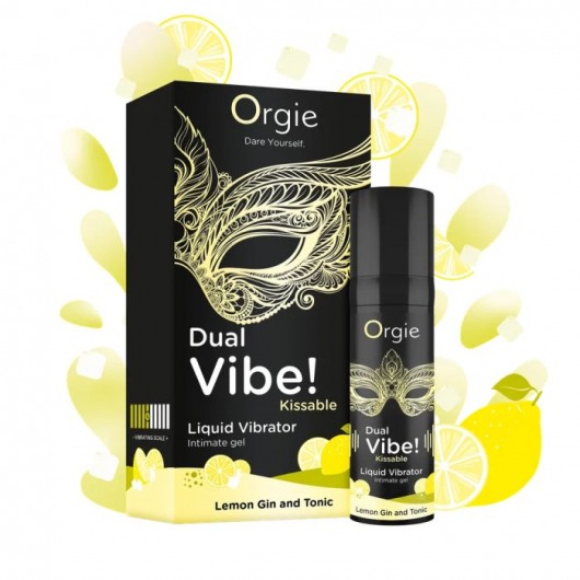 Съедобный жидкий вибратор Dual Vibe! со вкусом лимонного джина с тоником - 15 мл. - ORGIE - купить с доставкой в Нижнем Тагиле