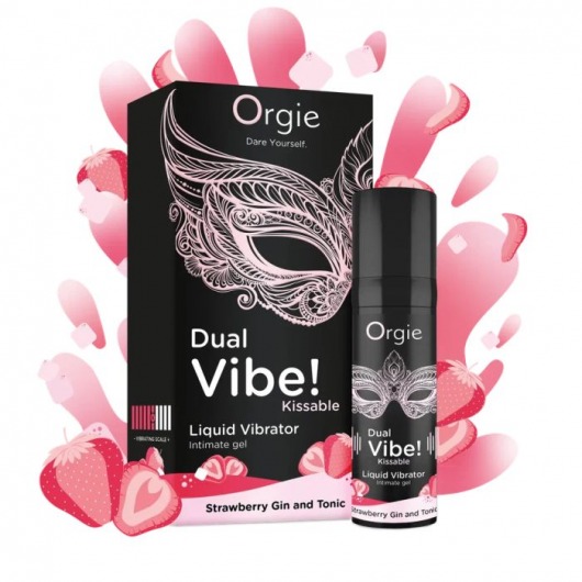 Съедобный жидкий вибратор Dual Vibe! со вкусом клубничного джина с тоником - 15 мл. - ORGIE - купить с доставкой в Нижнем Тагиле