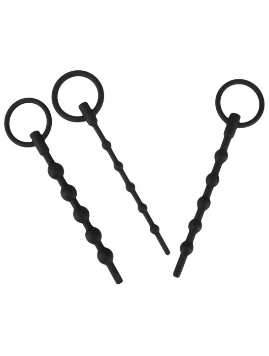 Набор из 3 черных силиконовых уретральных стимуляторов Training Set - Orion - купить с доставкой в Нижнем Тагиле