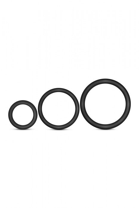 Набор из 3 черных эрекционных колец Cock Ring Set - Blush Novelties - в Нижнем Тагиле купить с доставкой