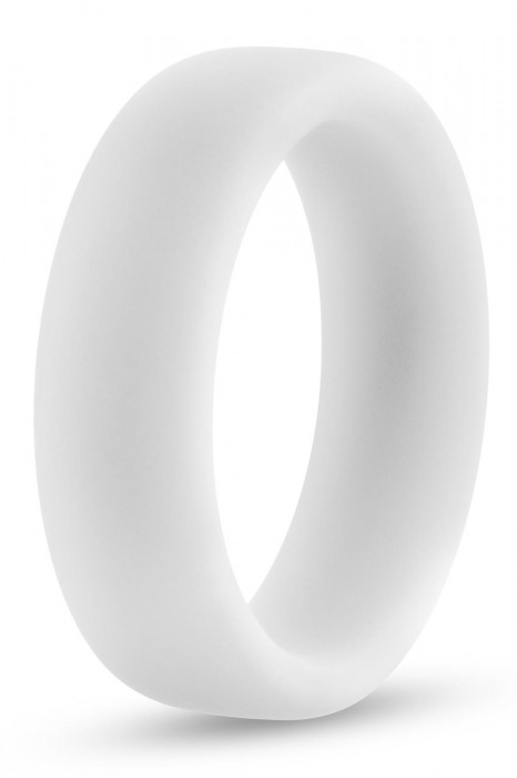 Белое люминесцентное эрекционное кольцо Silicone Glo Cock Ring - Blush Novelties - в Нижнем Тагиле купить с доставкой