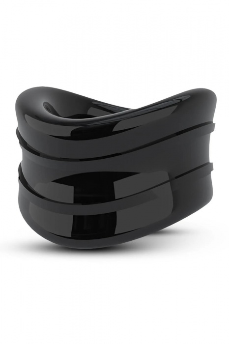 Черное эрекционное кольцо на мошонку Beef Ball Stretcher Snug - Blush Novelties - в Нижнем Тагиле купить с доставкой