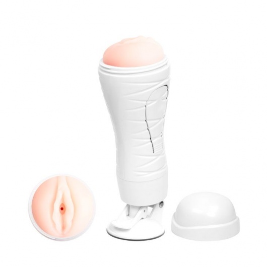 Мастурбатор-вагина Flora White с присоской и 12 режимами вибрации - Baile - в Нижнем Тагиле купить с доставкой