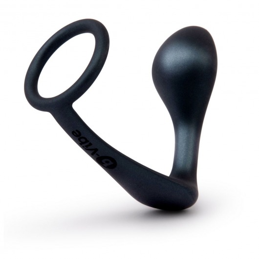 Черное эрекционное кольцо со стимулятором простаты Ringer Cock Ring   Plug - b-Vibe - в Нижнем Тагиле купить с доставкой