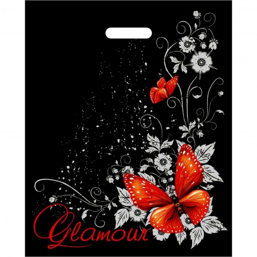Черный пакет Glamour с вырубной ручкой (38х47 см) - Сима-Ленд - купить с доставкой в Нижнем Тагиле
