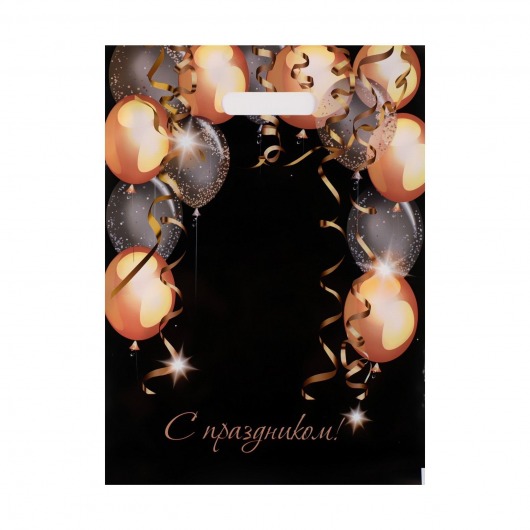 Пакет с вырубной ручкой и принтом в виде шариков (30х40 см) - Сима-Ленд - купить с доставкой в Нижнем Тагиле