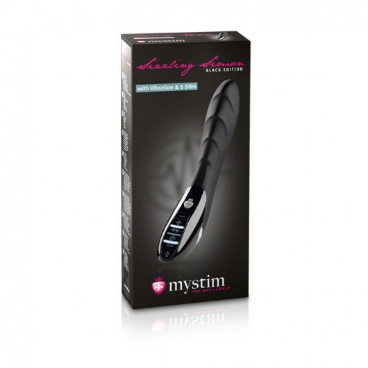 Вибратор с электростимуляцией Sizzling Simon Black Edition - 27 см. - MyStim - купить с доставкой в Нижнем Тагиле