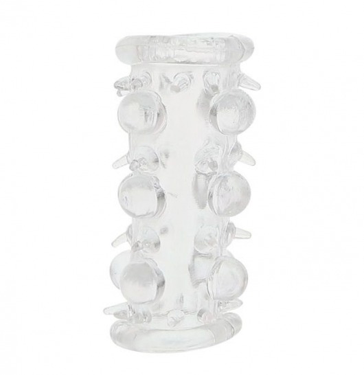 Прозрачная насадка на пенис с шипами и бугорками JELLY JOY LUST CLUSTER CLEAR - Dream Toys - в Нижнем Тагиле купить с доставкой