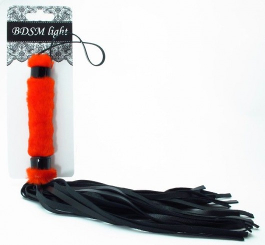 Нежная плеть с красным мехом BDSM Light - 43 см. - БДСМ Арсенал - купить с доставкой в Нижнем Тагиле