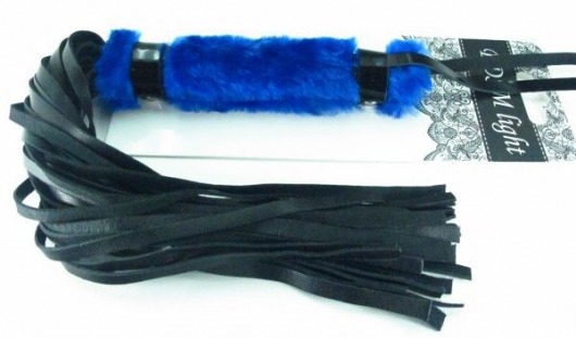 Нежная плеть с синим мехом BDSM Light - 43 см. - БДСМ Арсенал - купить с доставкой в Нижнем Тагиле