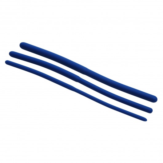 Набор из 3 синих силиконовых уретральных расширителей Invasion Silicone Urethral Sound Trainer Set - XR Brands - купить с доставкой в Нижнем Тагиле
