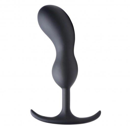 Черный массажер простаты с утяжелителями Premium Silicone Weighted Prostate Plug Large - 18,8 см. - XR Brands - в Нижнем Тагиле купить с доставкой