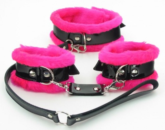 Набор с розовым мехом BDSM Light - БДСМ Арсенал - купить с доставкой в Нижнем Тагиле