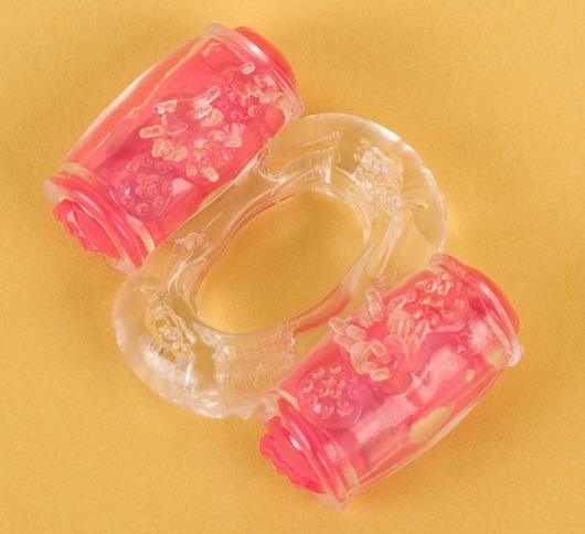 Прозрачное виброкольцо с двумя вибропульками - Toyfa Basic - в Нижнем Тагиле купить с доставкой