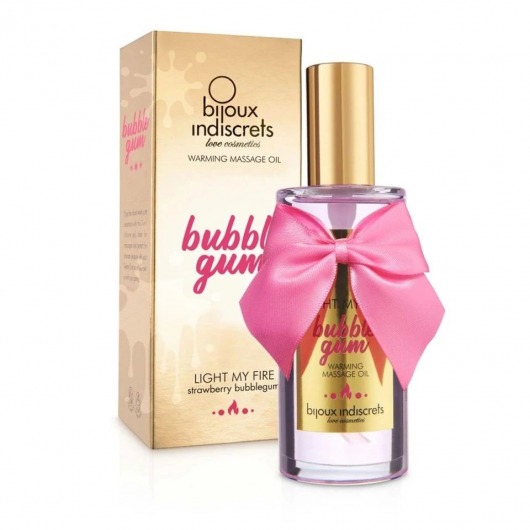Разогревающее массажное масло Light My Fire Bubble Gum с ароматом бабл-гам - 100 мл. - Bijoux Indiscrets - купить с доставкой в Нижнем Тагиле
