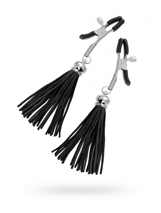 Зажимы на соски «Прищепки» с черными кисточками из замши - Pecado - купить с доставкой в Нижнем Тагиле