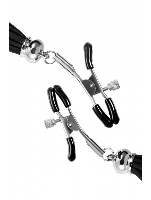 Зажимы на соски «Прищепки» с черными кисточками из замши - Pecado - купить с доставкой в Нижнем Тагиле