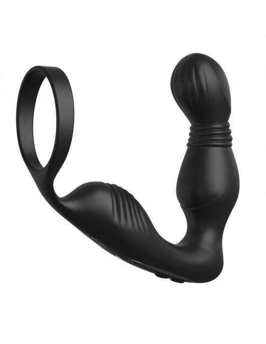 Черный вибростимулятор простаты с эрекционным кольцом Ass-Gasm Pro P-Spot Milker - Pipedream - в Нижнем Тагиле купить с доставкой
