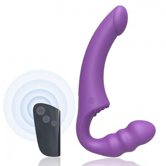 Фиолетовый безремневой страпон Straples Strap-On Dildo - Erokay - купить с доставкой в Нижнем Тагиле