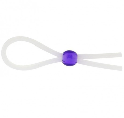 Прозрачное лассо с фиолетовой бусиной SILICONE COCK RING WITH BEAD LAVENDER - NMC - в Нижнем Тагиле купить с доставкой