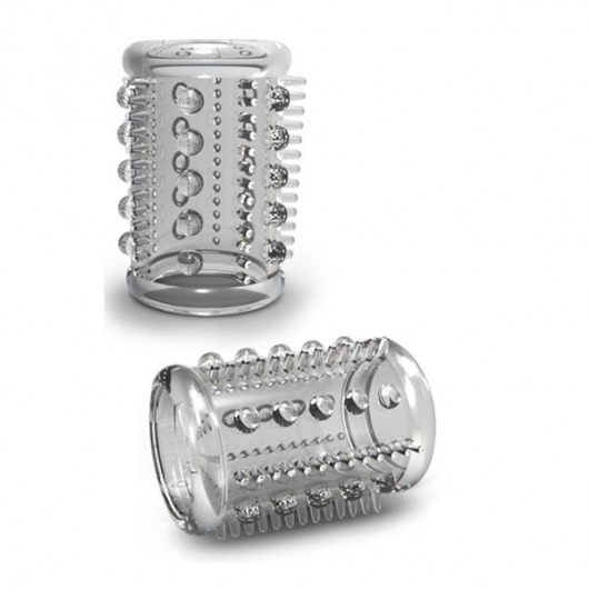 Прозрачная насадка с шипами и шишечками STAY HARD COCK SLEEVE 03 CLEAR - Blush Novelties - в Нижнем Тагиле купить с доставкой