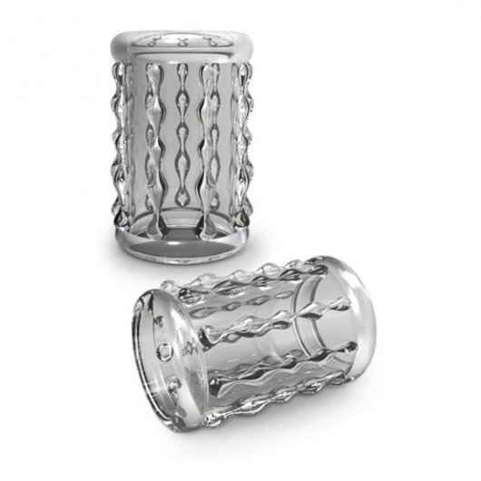 Прозрачная насадка с бороздками STAY HARD COCK SLEEVE 04 CLEAR - Blush Novelties - в Нижнем Тагиле купить с доставкой