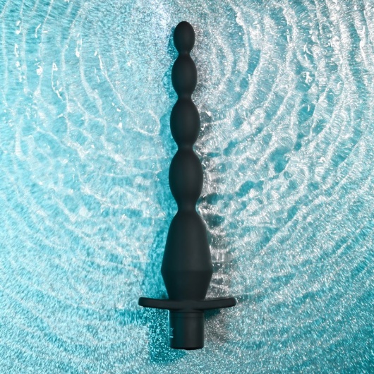 Черная анальная елочка с вибрацией Vibrating Butt Beads - 22 см. - Selopa