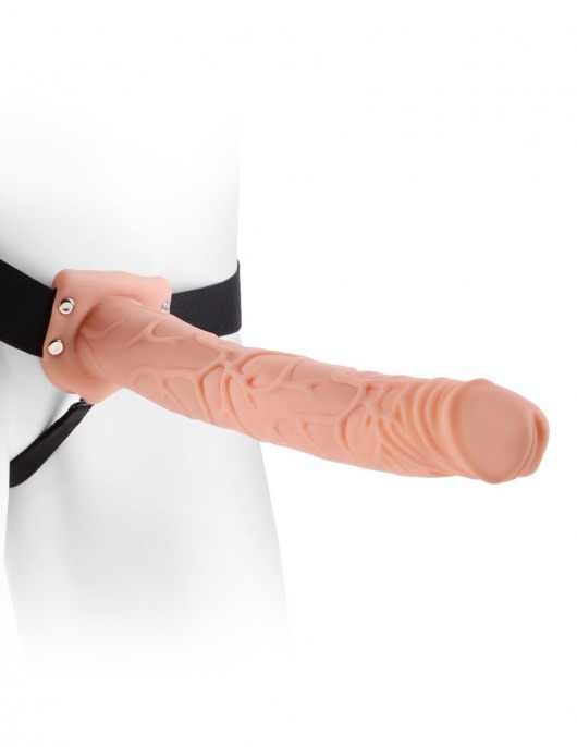 Фаллопротез телесного цвета Hollow Strap-On - 29 см. - Pipedream - купить с доставкой в Нижнем Тагиле