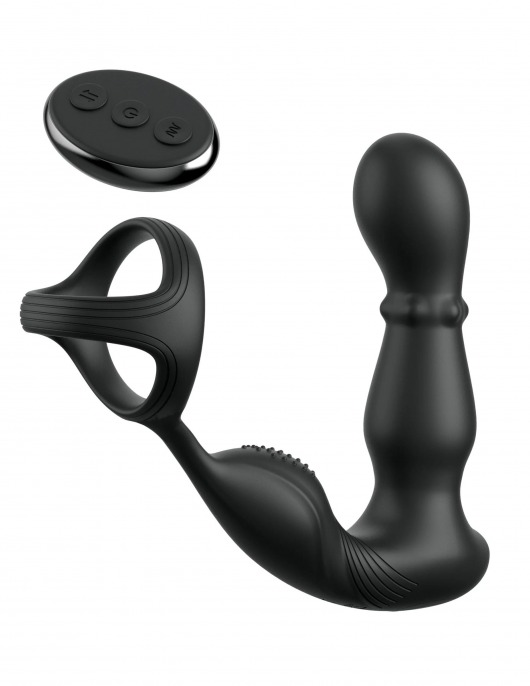 Черный вибростимулятор простаты с кольцом Ass-gasm Slide   Glide - Pipedream - в Нижнем Тагиле купить с доставкой